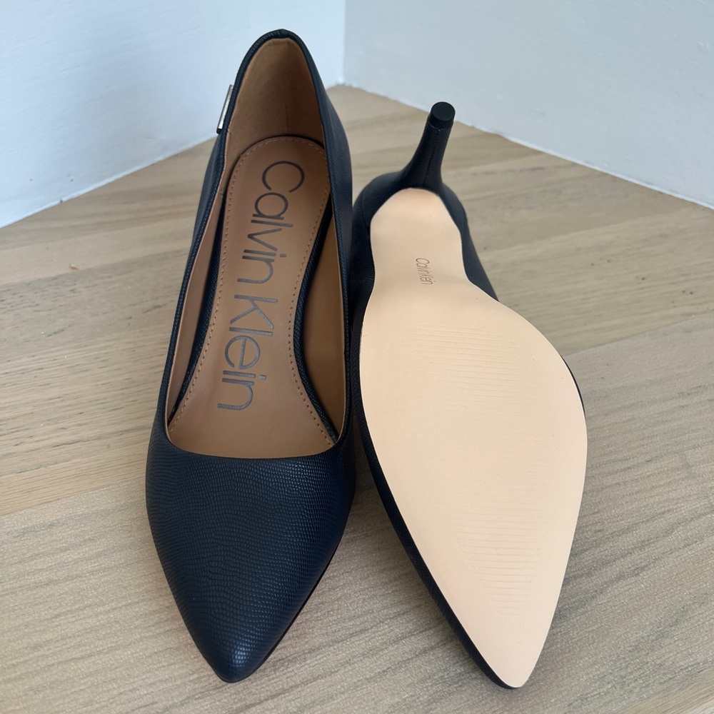 Calvin Klein Blue Kitten Heel Pumps - Picture 2 of 3